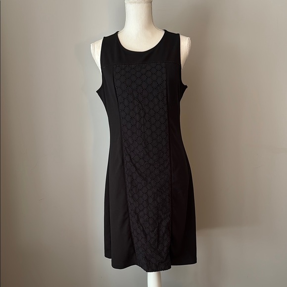 Black Sleeveless Dress with lace insert - Picture 1 of 3
